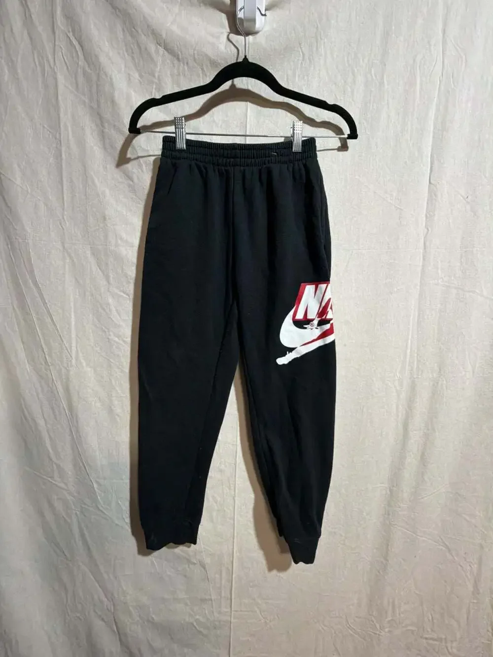 Jordan Boys Youth Fleece Jogger Graphic Sweatpants Black Size M 10-12 Yrs